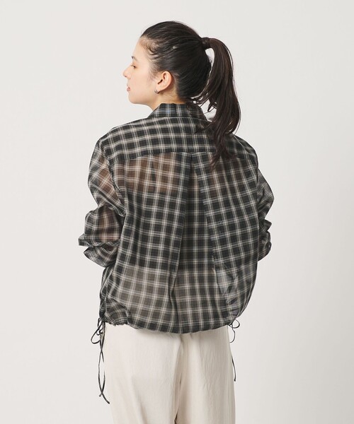 BEAUTY&YOUTH UNITED ARROWS(ビューティーアンドユースユナイテッドアローズ)の「シアー ドローストリング オープンカラーシャツ(シャツ/ブラウス・レディース・ブラック/コバルトブルー/その他1・FREE)」の14枚目の写真
