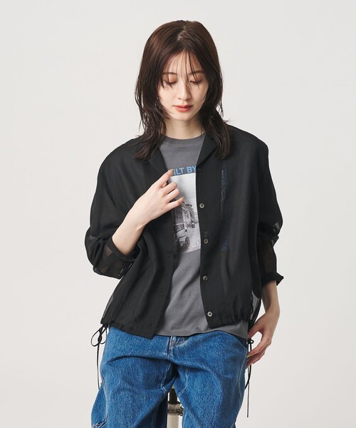 BEAUTY&YOUTH UNITED ARROWS(ビューティーアンドユースユナイテッドアローズ)の「シアー ドローストリング オープンカラーシャツ(シャツ/ブラウス・レディース・ブラック/コバルトブルー/その他1・FREE)」の16枚目の写真