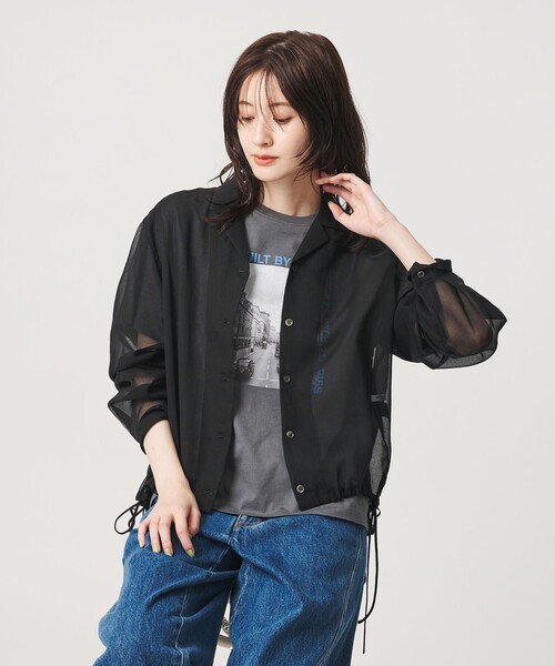 BEAUTY&YOUTH UNITED ARROWS(ビューティーアンドユースユナイテッドアローズ)の「シアー ドローストリング オープンカラーシャツ(シャツ/ブラウス・レディース・ブラック/コバルトブルー/その他1・FREE)」の17枚目の写真