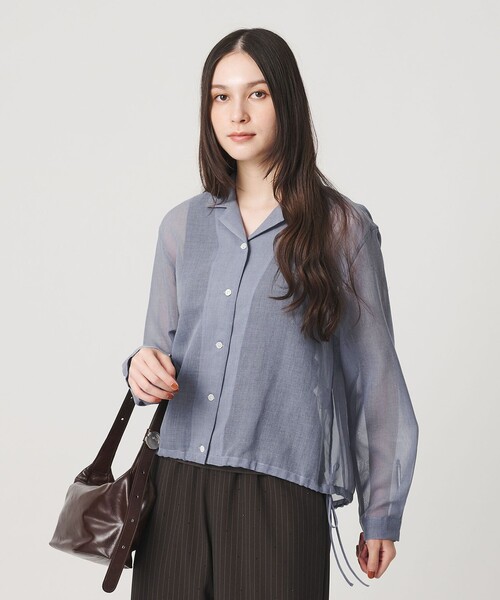 BEAUTY&YOUTH UNITED ARROWS(ビューティーアンドユースユナイテッドアローズ)の「シアー ドローストリング オープンカラーシャツ(シャツ/ブラウス・レディース・ブラック/コバルトブルー/その他1・FREE)」の19枚目の写真