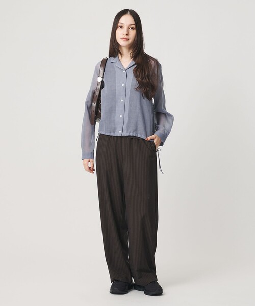 BEAUTY&YOUTH UNITED ARROWS(ビューティーアンドユースユナイテッドアローズ)の「シアー ドローストリング オープンカラーシャツ(シャツ/ブラウス・レディース・ブラック/コバルトブルー/その他1・FREE)」の21枚目の写真