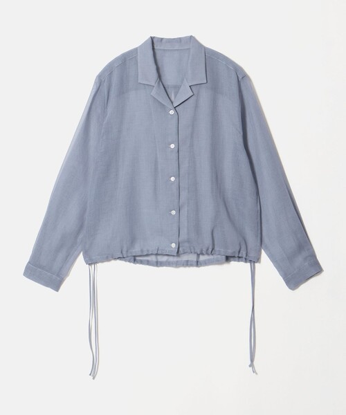 BEAUTY&YOUTH UNITED ARROWS(ビューティーアンドユースユナイテッドアローズ)の「シアー ドローストリング オープンカラーシャツ(シャツ/ブラウス・レディース・ブラック/コバルトブルー/その他1・FREE)」の7枚目の写真