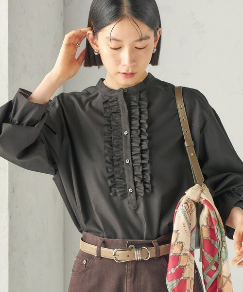 [можно стирать руками] OX Bib Frill Blouse — блузка с рюшами OX