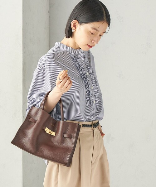 SHIPS(シップス)の「〈手洗い可能〉オックス ビブ フリル ブラウス(シャツ/ブラウス・レディース・ネイビー/ダークグレー/ライラック・ONE SIZE)」の19枚目の写真