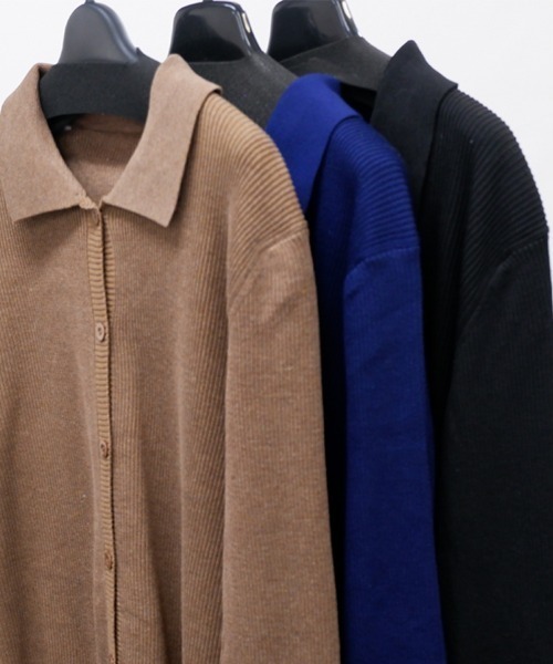 CLOTHY（クロシィ）の「【いつものコーデを、少しだけ韓国っぽく】メンズ ポロカラー ニットカーディガン（ニット/セーター・メンズ・ブラウン/ネイビー/ブラック・FREE）」の13枚目の写真