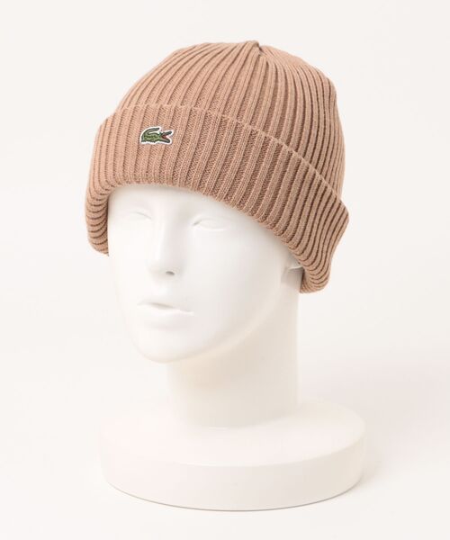 LACOSTE(ラコステ)の「【LACOSTE】ワンポイントクロコダイルロゴ ニットキャップ L1330(ニットキャップ/ビーニー・メンズ・グレー/ベージュ/ブラック・FREE)」の3枚目の写真