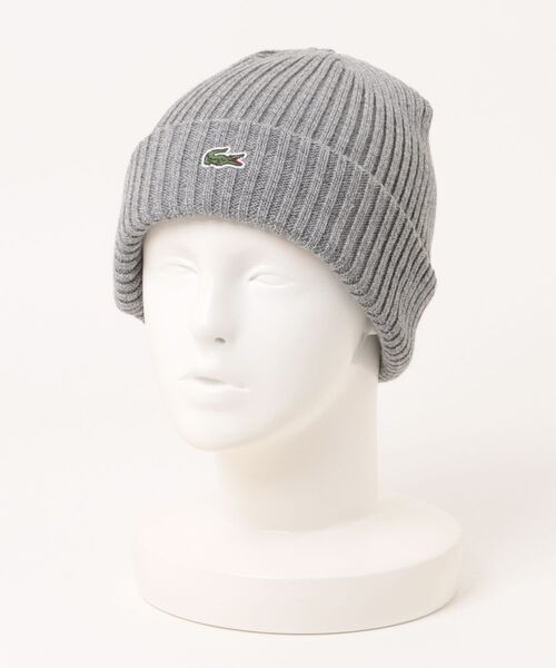 LACOSTE(ラコステ)の「【LACOSTE】ワンポイントクロコダイルロゴ ニットキャップ L1330(ニットキャップ/ビーニー・メンズ・グレー/ベージュ/ブラック・FREE)」の1枚目の写真