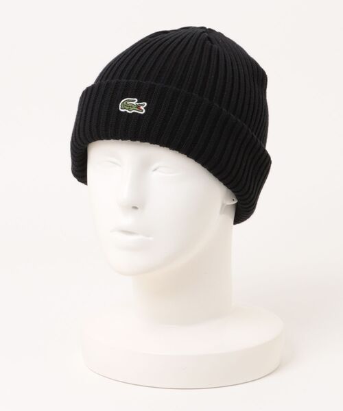 LACOSTE(ラコステ)の「【LACOSTE】ワンポイントクロコダイルロゴ ニットキャップ L1330(ニットキャップ/ビーニー・メンズ・グレー/ベージュ/ブラック・FREE)」の2枚目の写真