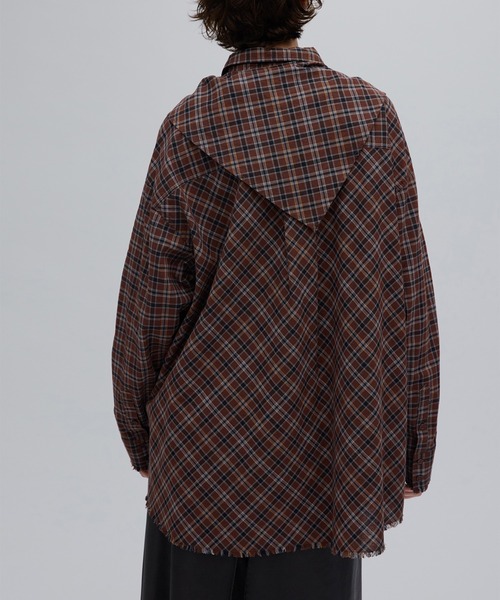 Ameri(アメリ)の「CHECK SCARF SET FRINGE SHIRT(シャツ/ブラウス・レディース・レッド/ブラウン・FREE)」の19枚目の写真