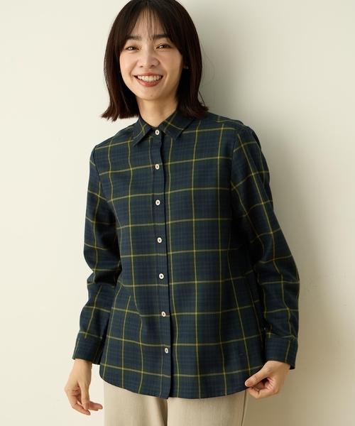 DECOY SINCE 1981(デコイシンスイチキュウハチイチ)の「タータンチェックレギュラーカラーシャツ【オーガニックコットンブレンド】(シャツ/ブラウス・レディース・レッド/ネイビー・15号/17号/9号/11号/13号)」の9枚目の写真