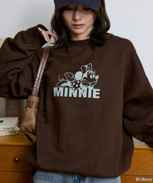 PUBLUX/パブリュクス Minnie Mouse/ミニーマウス/ フロッキープリントスウェット　限定展開