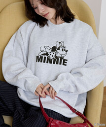 PUBLUX/パブリュクス Minnie Mouse/ミニーマウス/ フロッキープリントスウェット 限定展開