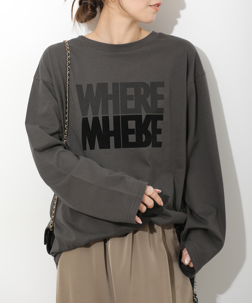 JOURNAL STANDARD relume(ジャーナルスタンダード レリューム)の「WHEREロングスリーブTEE(Tシャツ/カットソー・レディース・チャコールグレー/ホワイト/ベージュ・FREE)」の7枚目の写真