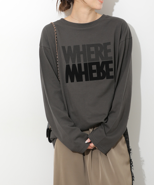 JOURNAL STANDARD relume(ジャーナルスタンダード レリューム)の「WHEREロングスリーブTEE(Tシャツ/カットソー・レディース・チャコールグレー/ホワイト/ベージュ・FREE)」の8枚目の写真