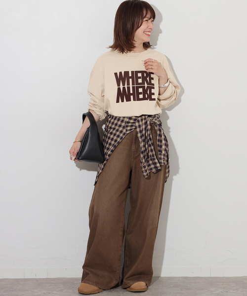 JOURNAL STANDARD relume(ジャーナルスタンダード レリューム)の「WHEREロングスリーブTEE(Tシャツ/カットソー・レディース・チャコールグレー/ホワイト/ベージュ・FREE)」の18枚目の写真