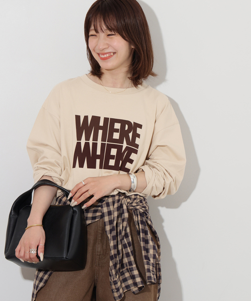 JOURNAL STANDARD relume(ジャーナルスタンダード レリューム)の「WHEREロングスリーブTEE(Tシャツ/カットソー・レディース・チャコールグレー/ホワイト/ベージュ・FREE)」の21枚目の写真