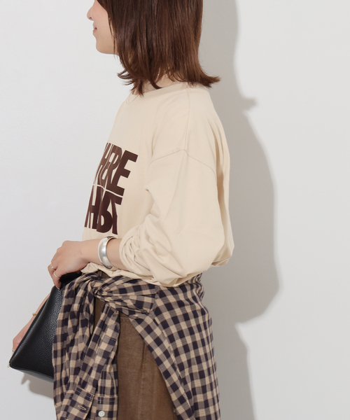 JOURNAL STANDARD relume(ジャーナルスタンダード レリューム)の「WHEREロングスリーブTEE(Tシャツ/カットソー・レディース・チャコールグレー/ホワイト/ベージュ・FREE)」の22枚目の写真