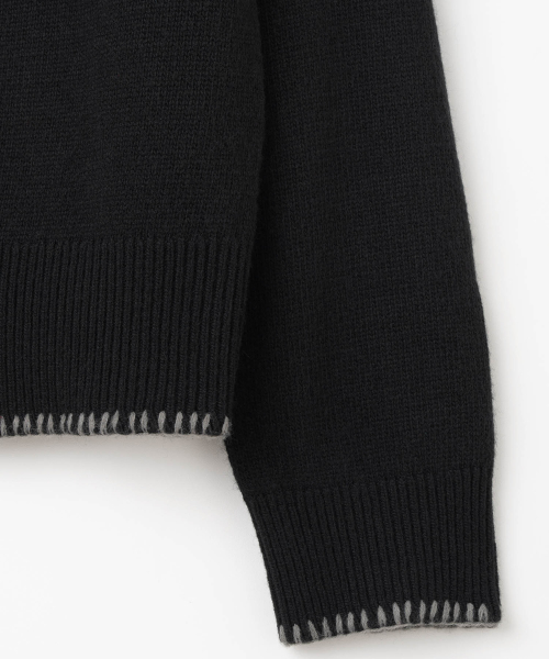 Millo Archive（ミロ アーカイブ）の「SLANTED ヘンリーネック ニット [ブラック]（ニット/セーター・レディース・その他・MEDIUM/LARGE/X-LARGE）」の3枚目の写真