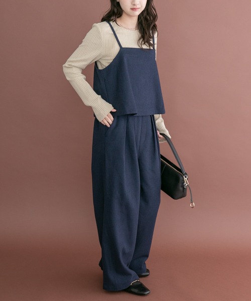 ITEMS URBANRESEARCH(アイテムズ アーバンリサーチ)の「インナー付きウールライクセットアップ(セットアップ・レディース・ネイビー/ブラウン/グレー・FREE)」の3枚目の写真