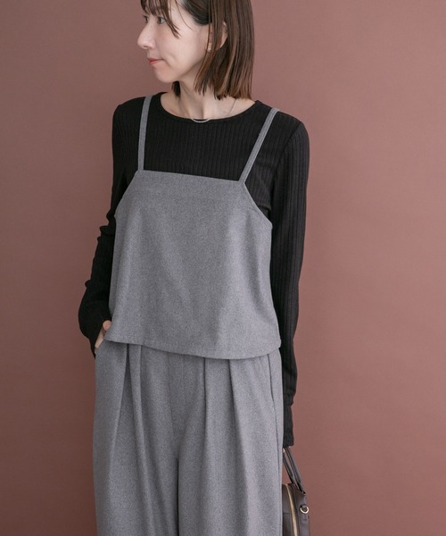 ITEMS URBANRESEARCH(アイテムズ アーバンリサーチ)の「インナー付きウールライクセットアップ(セットアップ・レディース・ネイビー/ブラウン/グレー・FREE)」の4枚目の写真