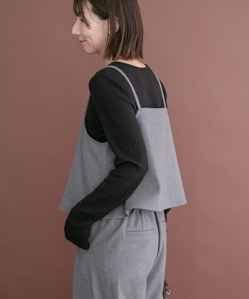ITEMS URBANRESEARCH(アイテムズ アーバンリサーチ)の「インナー付きウールライクセットアップ(セットアップ・レディース・ネイビー/ブラウン/グレー・FREE)」の5枚目の写真