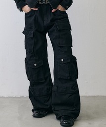 Grunge Multi Pocket Wide Cargo Denim / グランジ マルチポケット ワイドカーゴデニム
