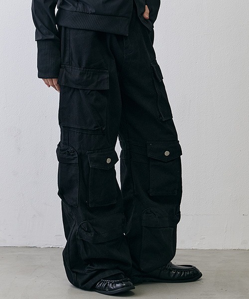 Shoowtime(ショウタイム)の「Grunge Multi Pocket Wide Cargo Denim / グランジ マルチポケット ワイドカーゴデニム(デニムパンツ・メンズ・ブラック・LARGE/X-LARGE)」の9枚目の写真