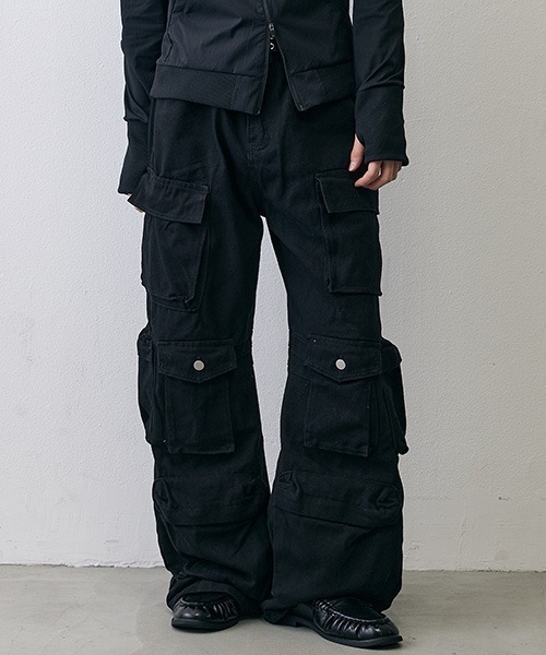 Shoowtime(ショウタイム)の「Grunge Multi Pocket Wide Cargo Denim / グランジ マルチポケット ワイドカーゴデニム(デニムパンツ・メンズ・ブラック・LARGE/X-LARGE)」の10枚目の写真