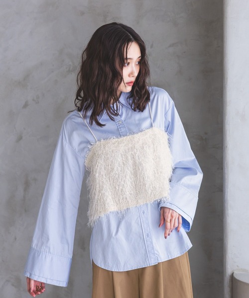 GLOBAL WORK(グローバルワーク)の「サテンウォッシュドシャツ/797932(シャツ/ブラウス・レディース・ブルー系その他/ライトブルー・FREE)」の7枚目の写真