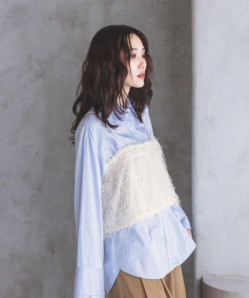 GLOBAL WORK(グローバルワーク)の「サテンウォッシュドシャツ/797932(シャツ/ブラウス・レディース・ブルー系その他/ライトブルー・FREE)」の8枚目の写真