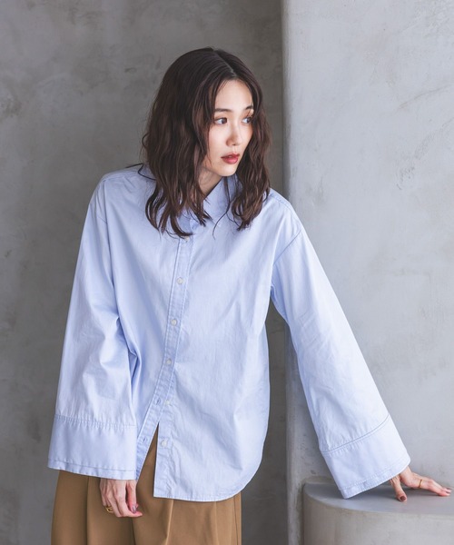 GLOBAL WORK(グローバルワーク)の「サテンウォッシュドシャツ/797932(シャツ/ブラウス・レディース・ブルー系その他/ライトブルー・FREE)」の10枚目の写真