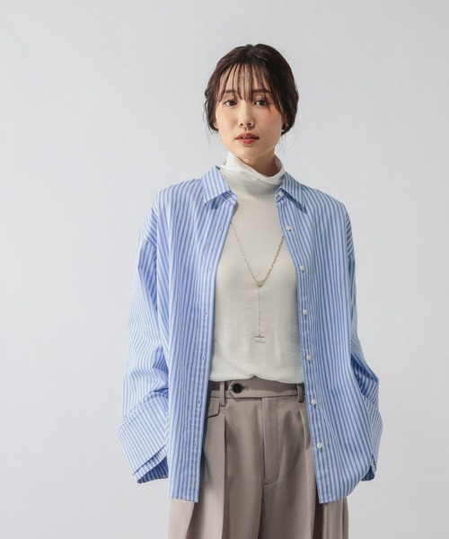 GLOBAL WORK(グローバルワーク)の「サテンウォッシュドシャツ/797932(シャツ/ブラウス・レディース・ブルー系その他/ライトブルー・FREE)」の16枚目の写真