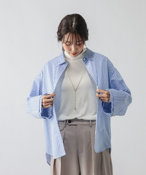 GLOBAL WORK(グローバルワーク)の「サテンウォッシュドシャツ/797932(シャツ/ブラウス・レディース・ブルー系その他/ライトブルー・FREE)」の17枚目の写真