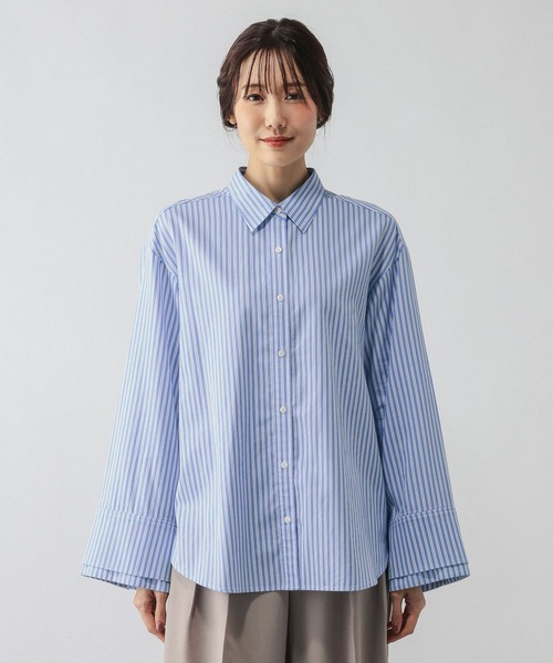 GLOBAL WORK(グローバルワーク)の「サテンウォッシュドシャツ/797932(シャツ/ブラウス・レディース・ブルー系その他/ライトブルー・FREE)」の20枚目の写真