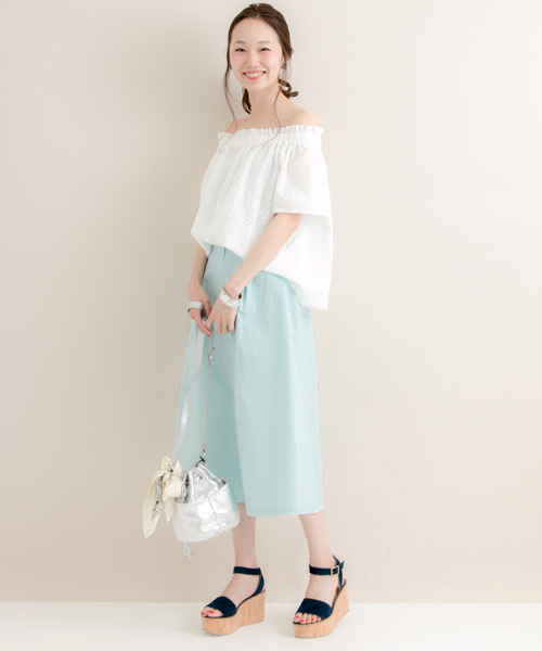 URBAN RESEARCH（アーバンリサーチ）の「UR チノタックAラインロングスカート（スカート・レディース・サックスブルー/ベージュ・FREE）」の6枚目の写真