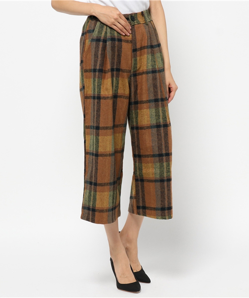 rovtski(ロフトスキー)の「チェックワイドパンツ(その他パンツ・レディース・カーキ/ワインレッド/オレンジ・FREE)」の3枚目の写真