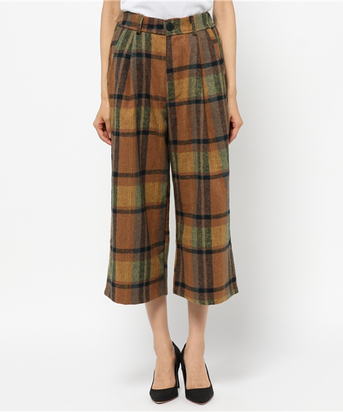 rovtski(ロフトスキー)の「チェックワイドパンツ(その他パンツ・レディース・カーキ/ワインレッド/オレンジ・FREE)」の7枚目の写真