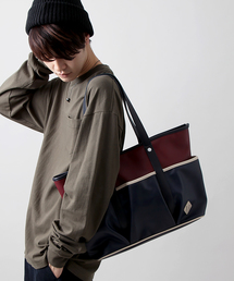 WEGO/フェイクレザー3ポケットトートバッグ