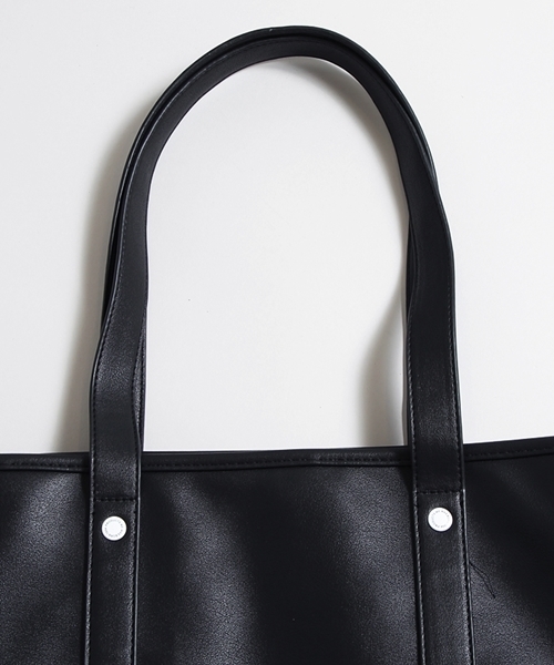 WEGO(ウィゴー)の「WEGO/フェイクレザー3ポケットトートバッグ(トートバッグ・メンズ・ブラウン/トリコロール/ブラック・FREE)」の9枚目の写真