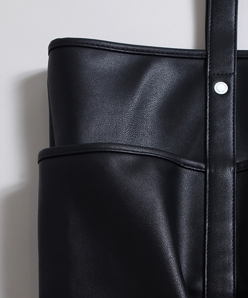 WEGO(ウィゴー)の「WEGO/フェイクレザー3ポケットトートバッグ(トートバッグ・メンズ・ブラウン/トリコロール/ブラック・FREE)」の11枚目の写真