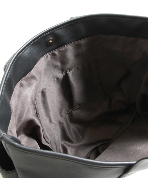 WEGO(ウィゴー)の「WEGO/フェイクレザー3ポケットトートバッグ(トートバッグ・メンズ・ブラウン/トリコロール/ブラック・FREE)」の15枚目の写真