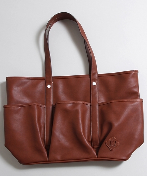 WEGO(ウィゴー)の「WEGO/フェイクレザー3ポケットトートバッグ(トートバッグ・メンズ・ブラウン/トリコロール/ブラック・FREE)」の17枚目の写真