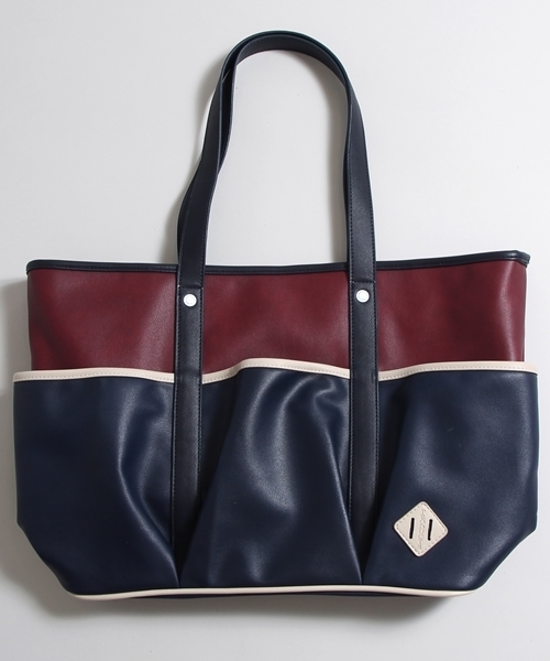 WEGO(ウィゴー)の「WEGO/フェイクレザー3ポケットトートバッグ(トートバッグ・メンズ・ブラウン/トリコロール/ブラック・FREE)」の18枚目の写真