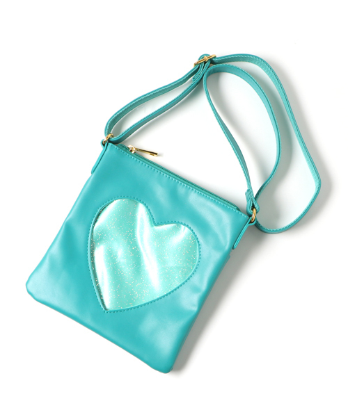 WEGO(ウィゴー)の「WEGO/ハートウィンドウミニショルダーバッグ(ショルダーバッグ・レディース・グリーン/レッド/ホワイト/ピンク/ブルー/オレンジ/イエロー/パープル/ライトパープル/ブラック/サックスブルー・FREE)」の1枚目の写真