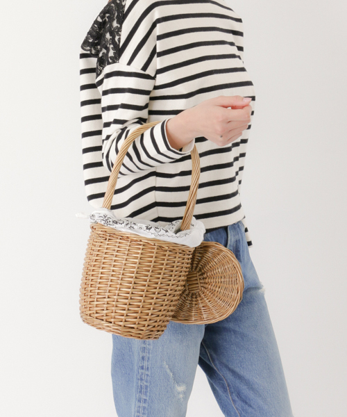 RODE SKO（ロデスコ）の「【TRILL掲載】RODE SKO SARI プチバンダナ付かごバッグ（かごバッグ・レディース・ナチュラル・FREE）」の4枚目の写真