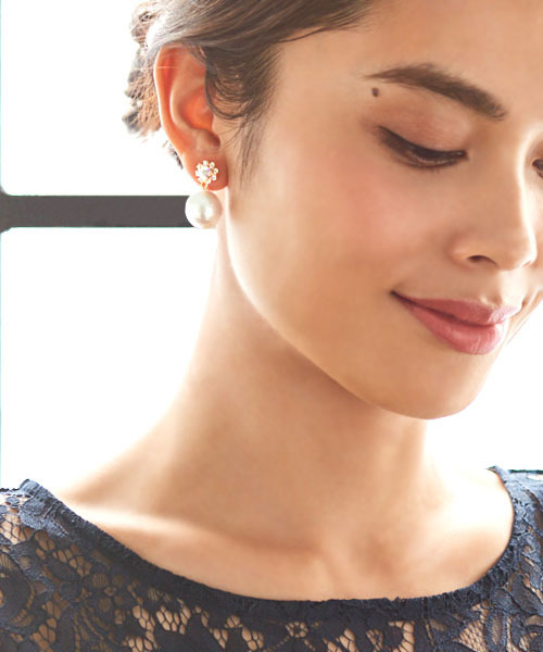 CLAFty by STYLE DELI(クラフティバイスタイルデリ)の「PEARL pierce 002(ピアス(両耳用)・レディース・ホワイト・FREE)」の3枚目の写真