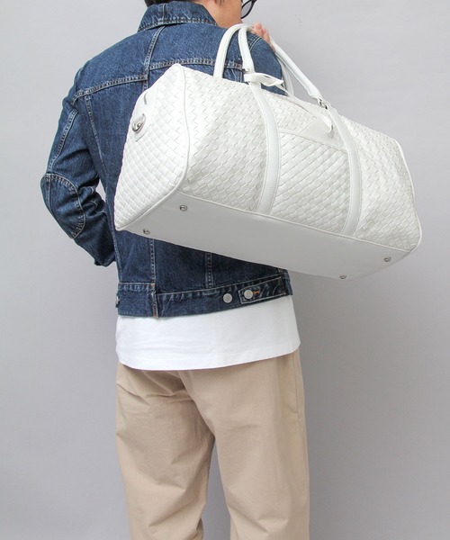 フェイクレザー イントレチャート ビッグ ボストンバッグ / 編込み / 旅行バッグ（ボストンバッグ）｜REGiSTA（レジスタ）