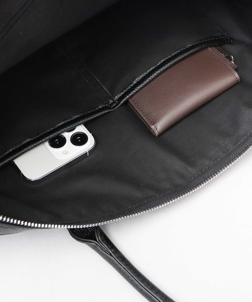 セール】フェイクレザー イントレチャート ビッグ ボストン