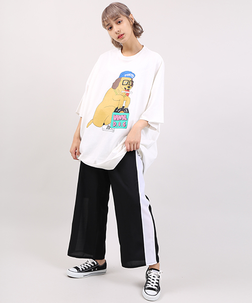 PUNYUS（プニュズ）の「ラインパンツ（その他パンツ・レディース・レッド/ブラック・1/4/3/2）」の2枚目の写真