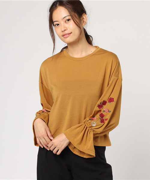WEGO（ウィゴー）の「WEGO/刺繍キャンディスリーブカットソー（Tシャツ/カットソー・レディース・マスタード/ライトパープル/ブラック・FREE）」の20枚目の写真